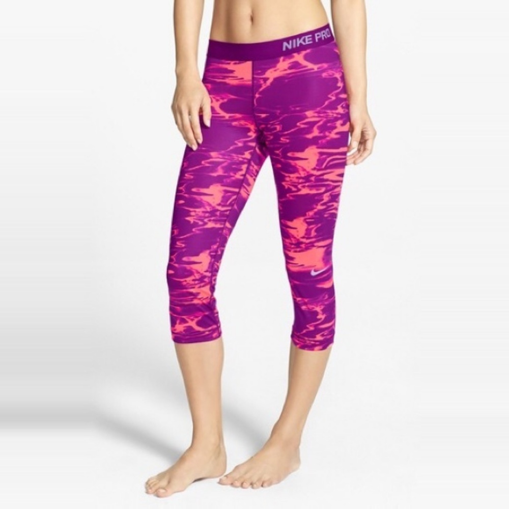 Nike Pro Dri Fitness Leggings Pink & Purple